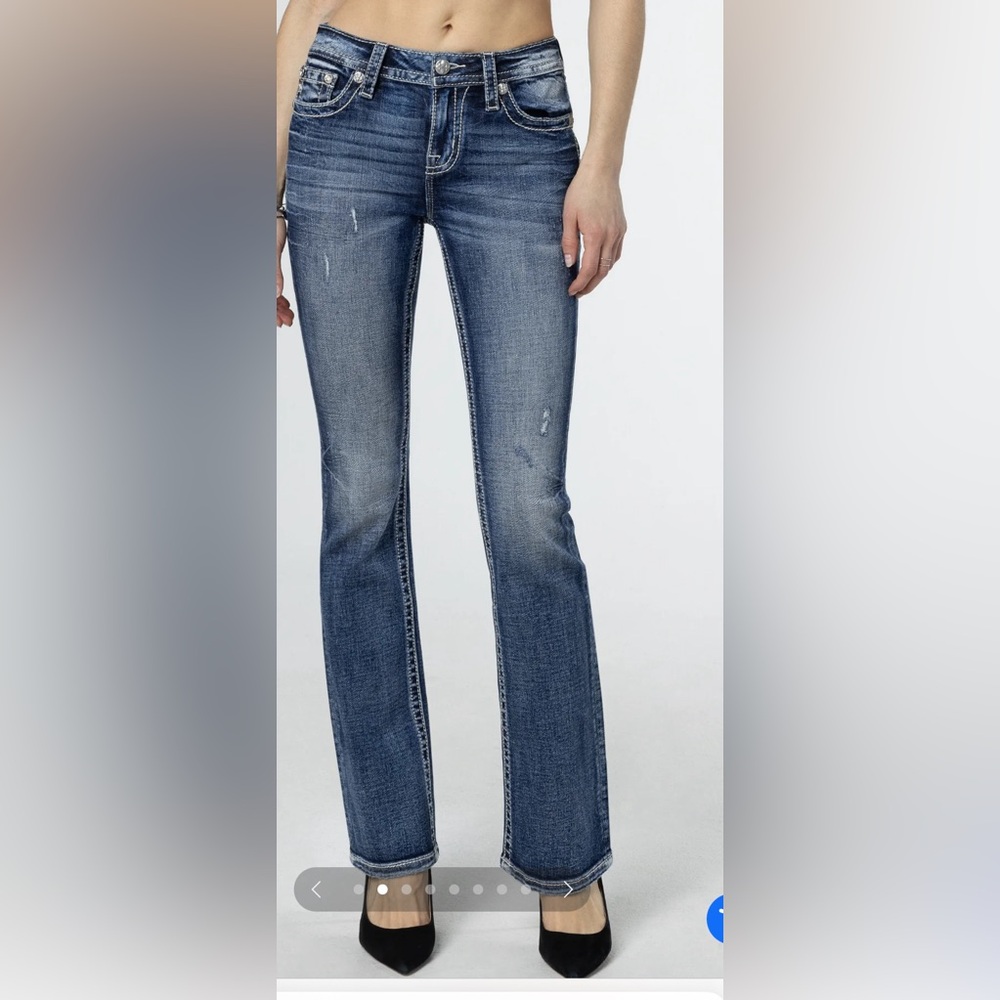 MISS ME CHLOE rhinestone bling boot cut jeans